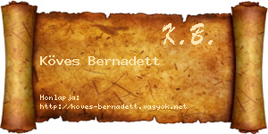 Köves Bernadett névjegykártya