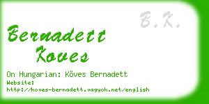 bernadett koves business card